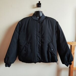 Women's Padded Cropped Bomber Jacket